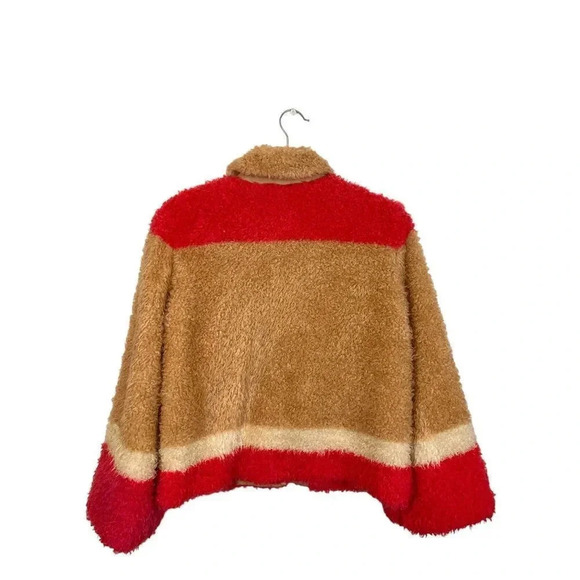 Anthropologie Sherpa pink/tan teddy jacket XS - Picture 15 of 15